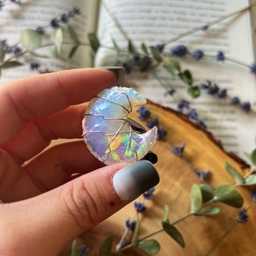 Aura Opalite Moon Necklace